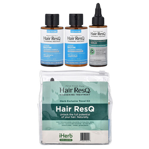 Petal Fresh Hair ResQ®, Thickening Treatment, iHerb® Exclusive Travel Kit, 4 Piece Kit