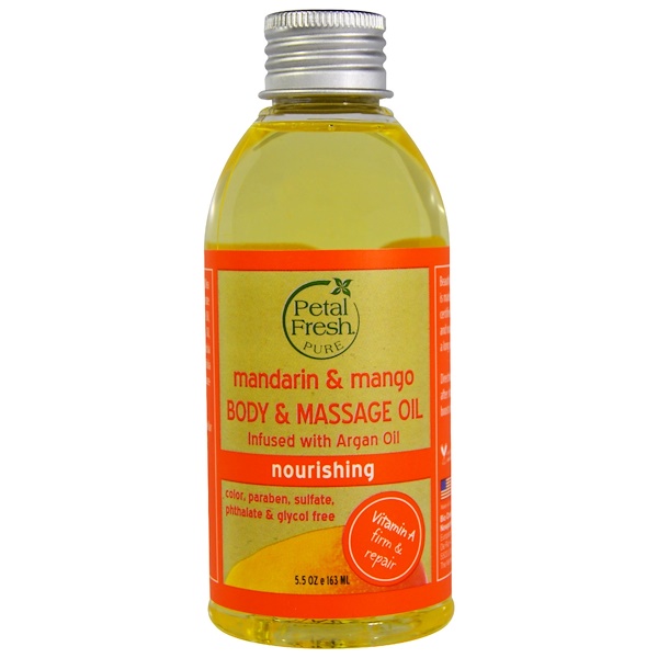 Petal Fresh, Pure, Body & Massage Oil, Nourishing, Mandarin & Mango, 5.