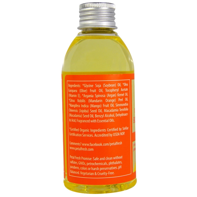 Petal Fresh, Pure, Body & Massage Oil, Nourishing, Mandarin & Mango, 5.5 oz (163 ml) iHerb