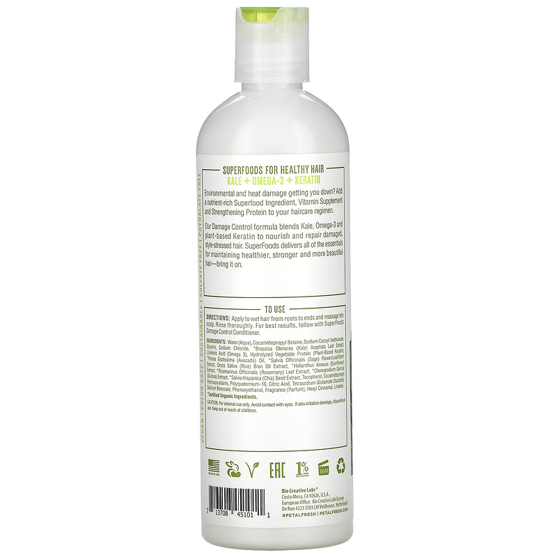 Petal Fresh, Pure, SuperFoods, Damage Control Shampoo, Kale, Omega 3