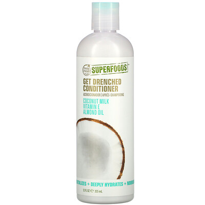 

Petal Fresh SuperFoods, Get Drenched Conditioner, Coconut Milk, Vitamin E & Almond Oil, 12 fl oz (355 ml)