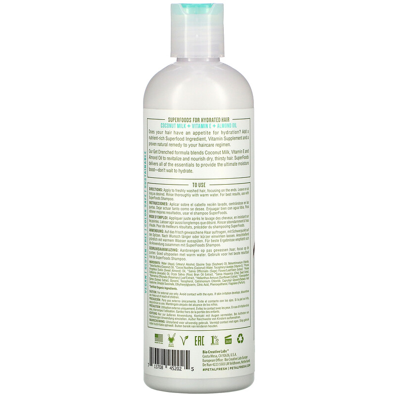 Petal Fresh, SuperFoods, Get Drenched Conditioner, Coconut Milk