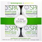 Отзывы о Спа, начальный набор для 4 шагов, очищает и насыщен антиоксидантами, длемонграсс и зеленый чай, 4 шт по 85 мл (3 жидкие унции) каждая