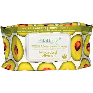 Petal Fresh, Смягчающие & защитные салфетки для лица, Авокадо & оливковое масло, 60 салфеток