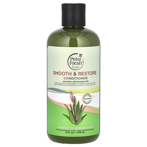 Petal Fresh, Pure, Smooth & Restore Conditioner, Keratin Oil & Aloe Vera, Conditioner, Keratinöl und Aloe Vera, 475 ml (16 fl. oz.)