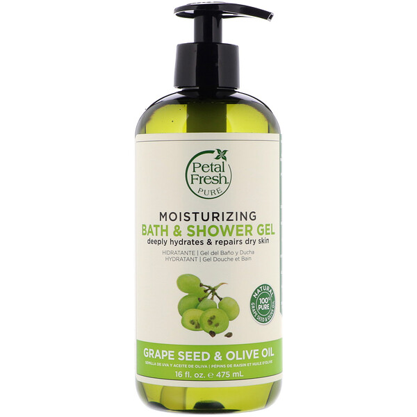 Petal Fresh, Pure, Moisturizing Bath & Shower Gel, Grape Seed & Olive