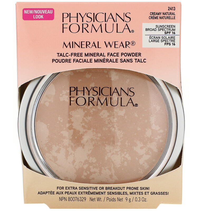 Physicians Formula, Mineral Wear, Face Powder, SPF 16, Creamy Natural