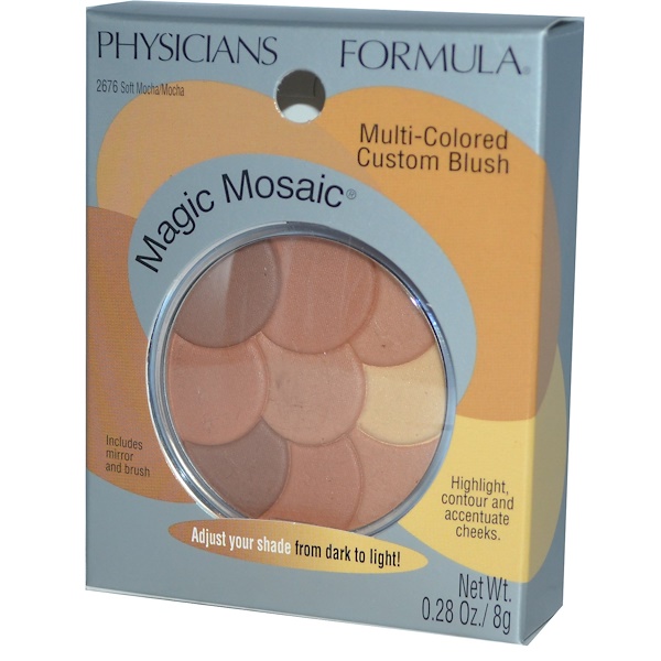 Physician's Formula, Inc., Magic Mosaic, Multi-Colored Custom Blush, 2676 Soft Mocha/Mocha, 0.28 oz (8 g) (Discontinued Item) 
