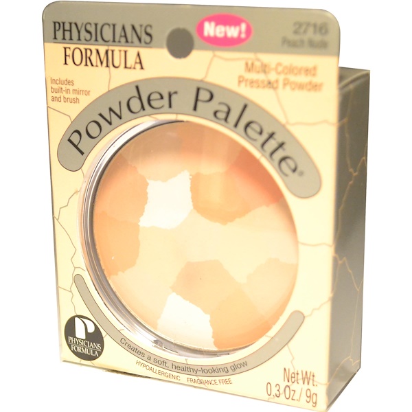 Physician's Formula, Inc., Powder Palette, Multi-Colored Pressed Powder, 2716 Peach Nude, 0.3 oz (9 g) (Discontinued Item) 