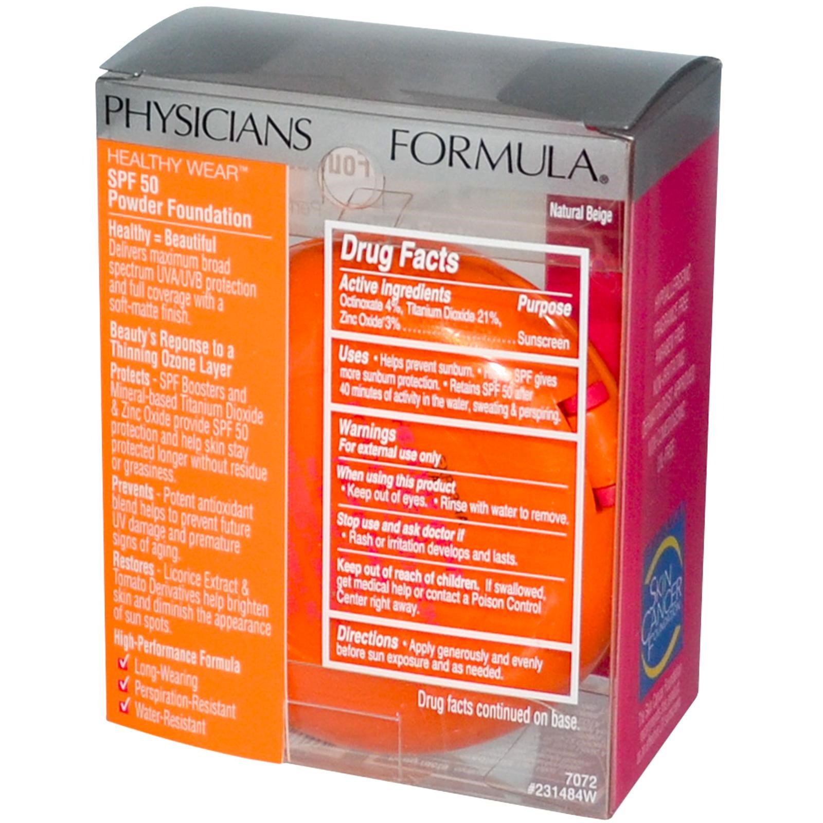 Physicians Formula, Healthy Wear, SPF 50, Powder Foundation, Natural