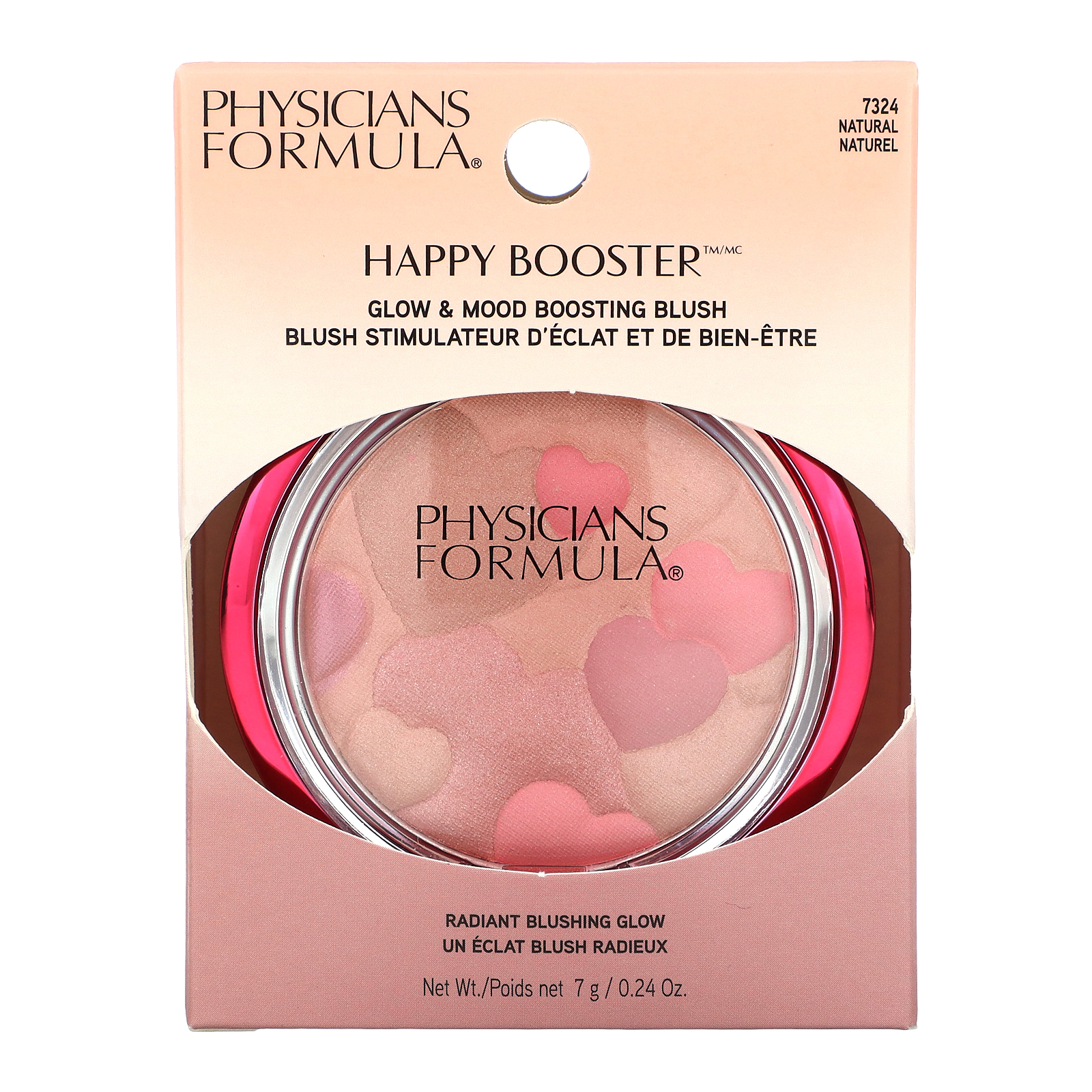Happy Booster, Glow & Mood Boosting Blush, 7324 Natural, 0.24 oz (7 g) - Picture 2 of 6