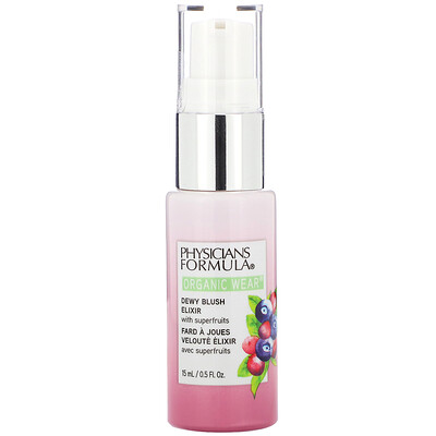 Physicians Formula Organic Wear, Dewy Blush Elixir, Pink Berry, 0.5 fl oz (15 ml)