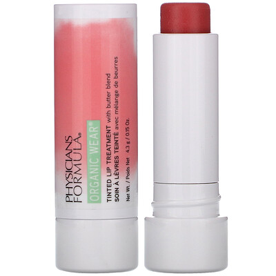 Physicians Formula Organic Wear, Tinted Lip Treatment, Tickled Pink, 0.15 oz (4.3 g)