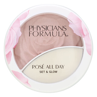 Physicians Formula, Rosé All Day，定妆和光泽，闪亮粉和滋润膏，1711500 Brightening Rose，1 件