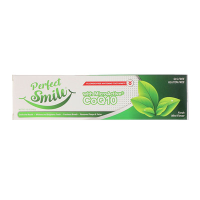Perfect Smile Отбеливающая зубная паста без фтора с MicroActive CoQ10, со вкусом свежей мяты, 119 г (4,2 унции)