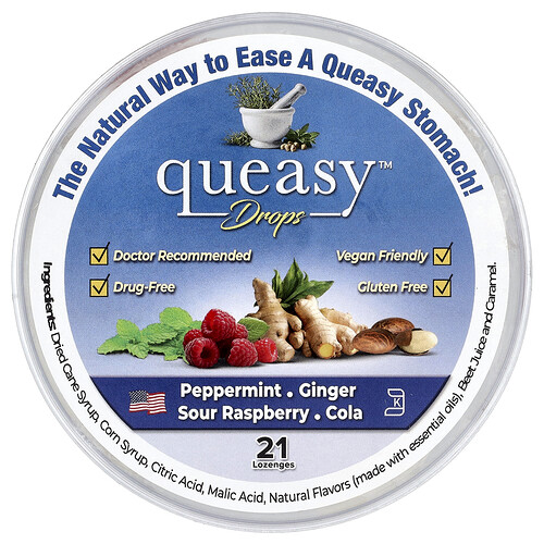 Preggie, Queasy™ Drops, Assorted, 21 Lozenges