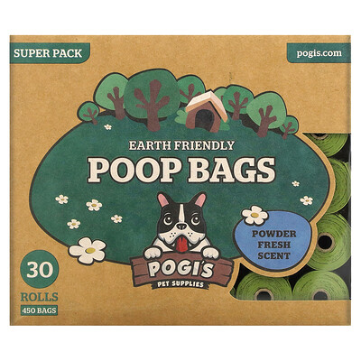 

Pogi's Pet Supplies Earth Friendly Poop Bags Powder Fresh 30 Rolls 450 Bags