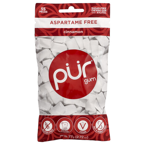 The PUR Company, Kauwgom, kaneel, 55 stuks, 2,72 oz (77 g)