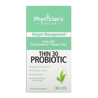 Physician's Choice Thin 30 Probiotic, 15 Billion, 30 Vegetarian Capsules