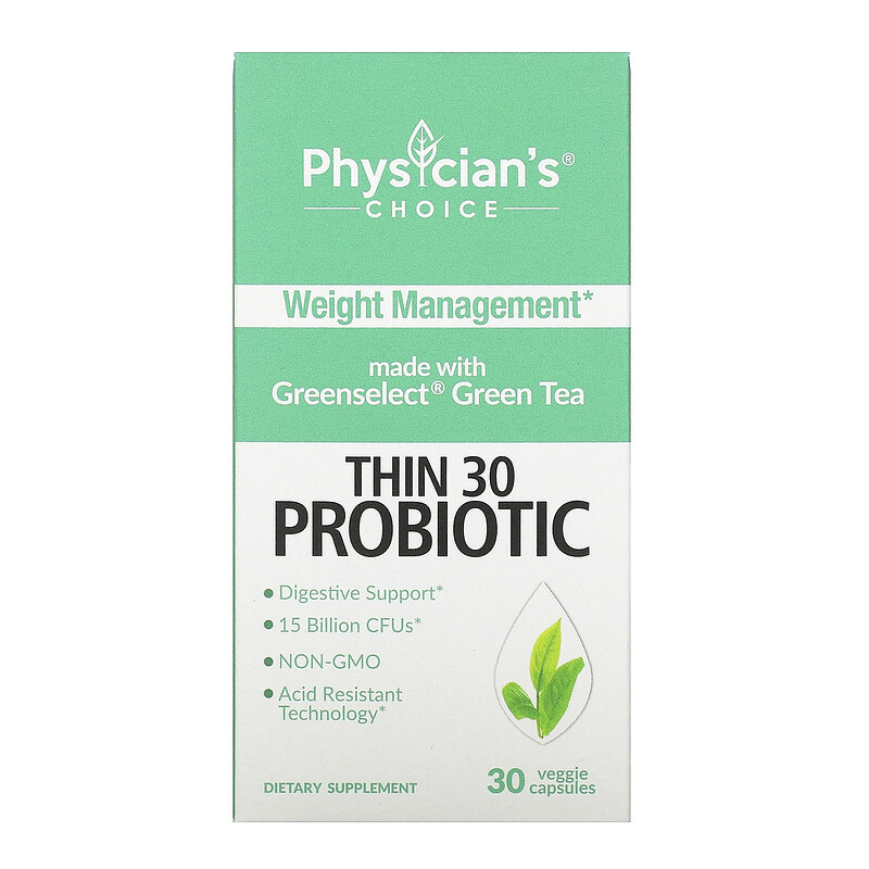 Physician's Choice, Thin 30 Probiotic, 15 Billion CFUs, 30 Veggie