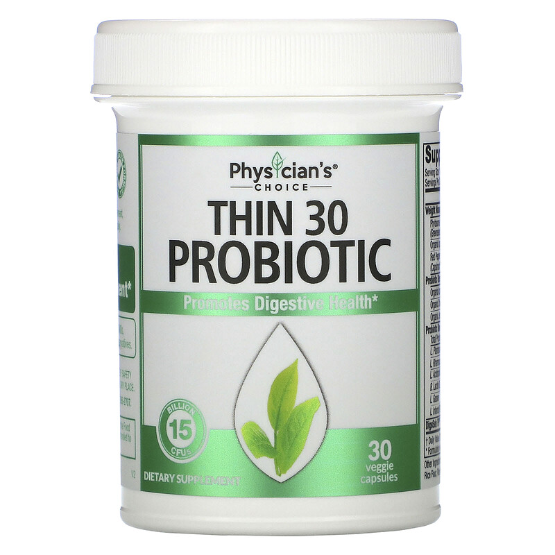 Physician's Choice, Thin 30 Probiotic, 15 Billion CFUs, 30 Veggie