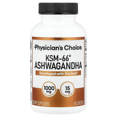 Physician's Choice, Ashwagandha KSM-66, 600 mg, 60 cápsulas vegetarianas