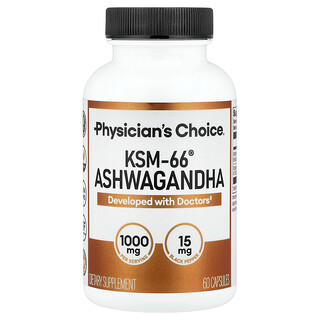 Physician's Choice, Ashwagandha KSM-66, 600 mg, 60 cápsulas vegetarianas