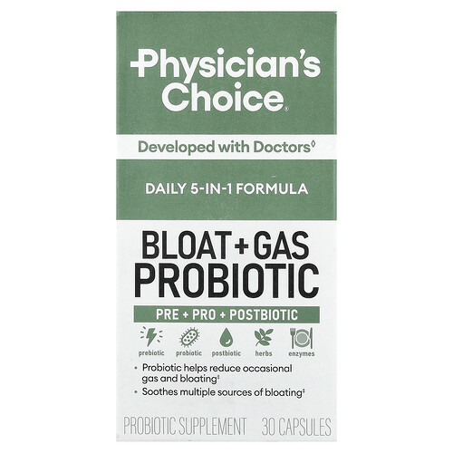 Physician's Choice Bloat + Gas Probiotic, 30 Capsules