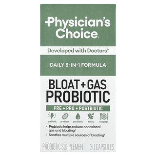 Physician's Choice, Probiótico para la hinchazón y los gases, 30 cápsulas