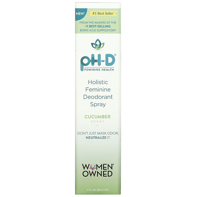pH-D Feminine Health Женский дезодорант-спрей Holistic, с огурцом, 88,72 мл (3 жидк. Унции)