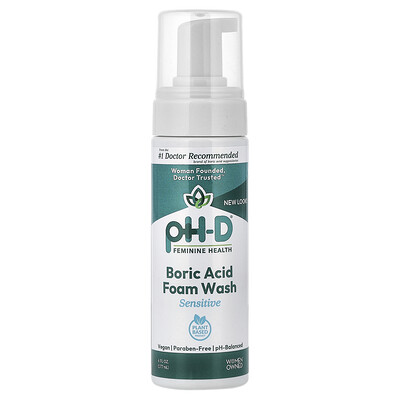 Product Image for pH-D Feminine Health, Boric Acid Foam Wash, Sensitive, 6 fl oz (177 ml)