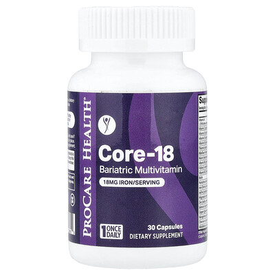 ProCare Health, Core-18, Suplemento multivitamínico bariátrico, 30 cápsulas