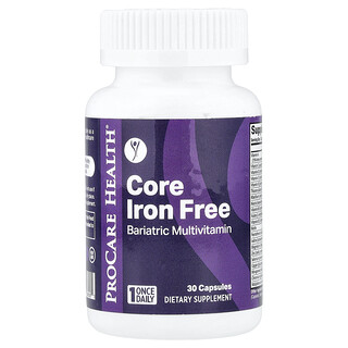 ProCare Health, Core, Suplemento multivitamínico bariátrico sin hierro, 30 cápsulas