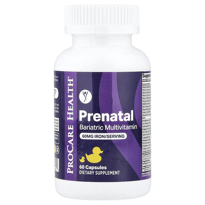 ProCare Health, Prenatal, Suplemento multivitamínico bariátrico, 60 cápsulas