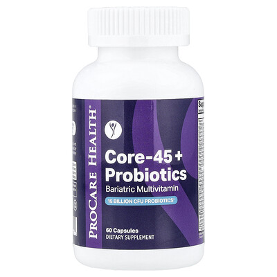 ProCare Health, Probióticos Core-45+, Suplemento multivitamínico bariátrico, 60 cápsulas