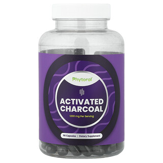 Phytoral, Carbón vegetal activado, 90 cápsulas (400 mg por cápsula)