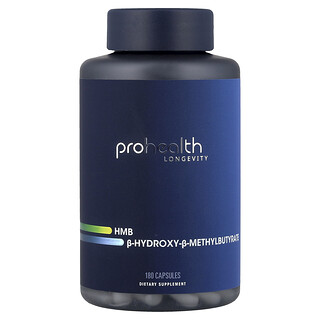 ProHealth Longevity, HMB, B-hidroxi-B-metilbutirato, 180 cápsulas