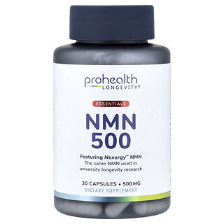 ProHealth Longevity, Essentials, NMN 500, 500 mg, 30 Cápsulas