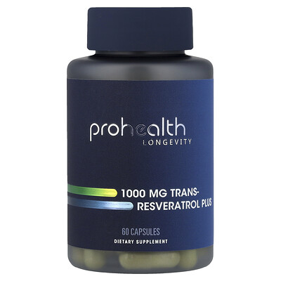ProHealth Longevity, Trans-Resveratrol Plus, 1,000 mg , 60 Capsules (500 mg per Capsule)