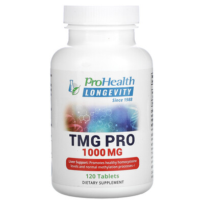 

ProHealth Longevity, TMG Pro, 1,000 mg, 120 Tablets