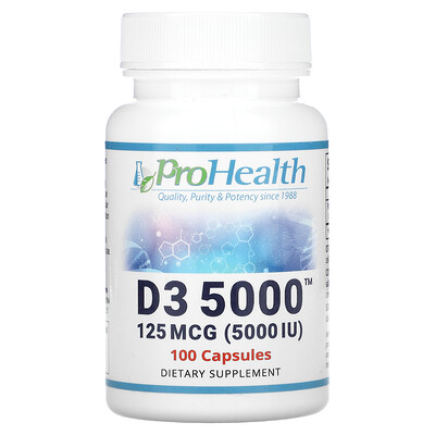 

ProHealth Longevity D3 5000 125 mcg (5000 IU) 100 Capsules