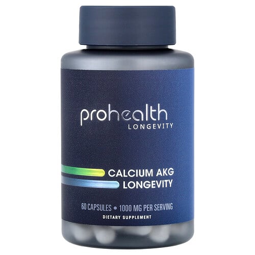 Prohealth Longevity Calcium AKG Longevity, 60 Capsules (500 mg per Capsule)
