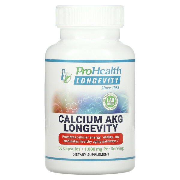 ProHealth Longevity, Calcium AKG Longevity, 1,000 mg , 60 Capsules