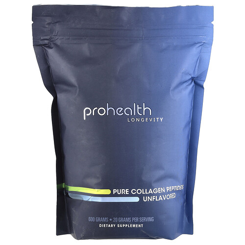 ProHealth Longevity, Pure Collagen Peptides, Unflavored, Kollagenpeptide, geschmacksneutral, 600 g