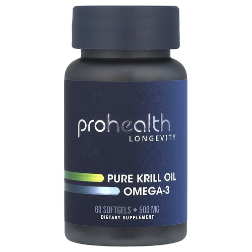 ProHealth Longevity, Pure Krill Oil Omega-3, reines Krillöl Omega-3, 60 Weichkapseln