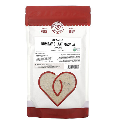 Pure Indian Foods  Organic Bombay Chaat Masala  Ground  8 oz (226 g)