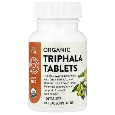 Product Image for Pure Indian Foods, Organic Triphala Tablets, 120 Tablets