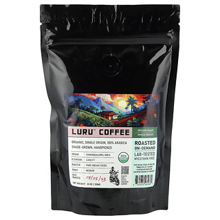 Pure Indian Foods, Luru™ koffie, hele bonen, medium gebrand, 226 g