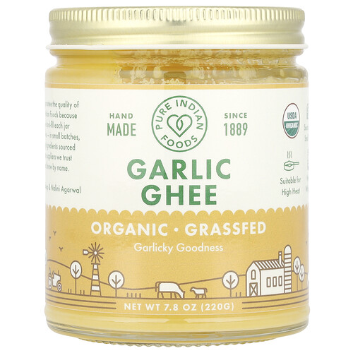 Pure Indian Foods, Organic Garlic Ghee, 7.8 oz (220 g)