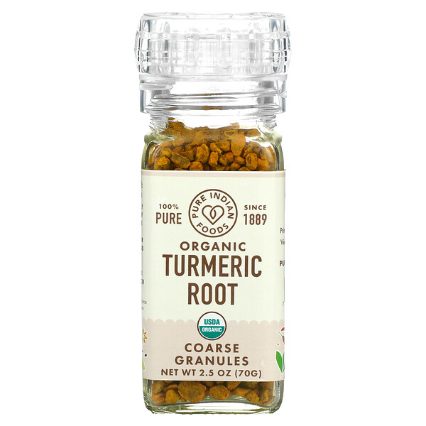 Pure Indian Foods‏, Organic Turmeric Root, Coarse Granules, 2.5 oz (70 g)